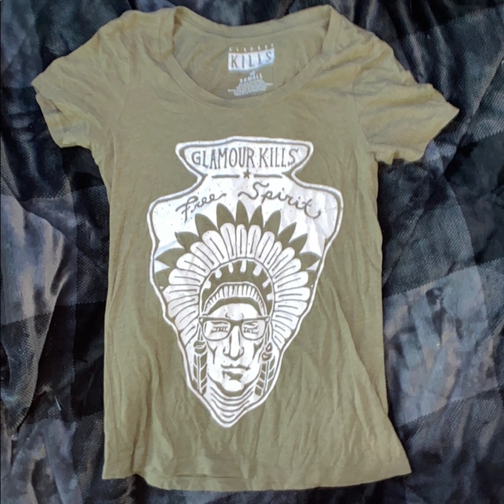 Navy Green Glamour Kills Tee